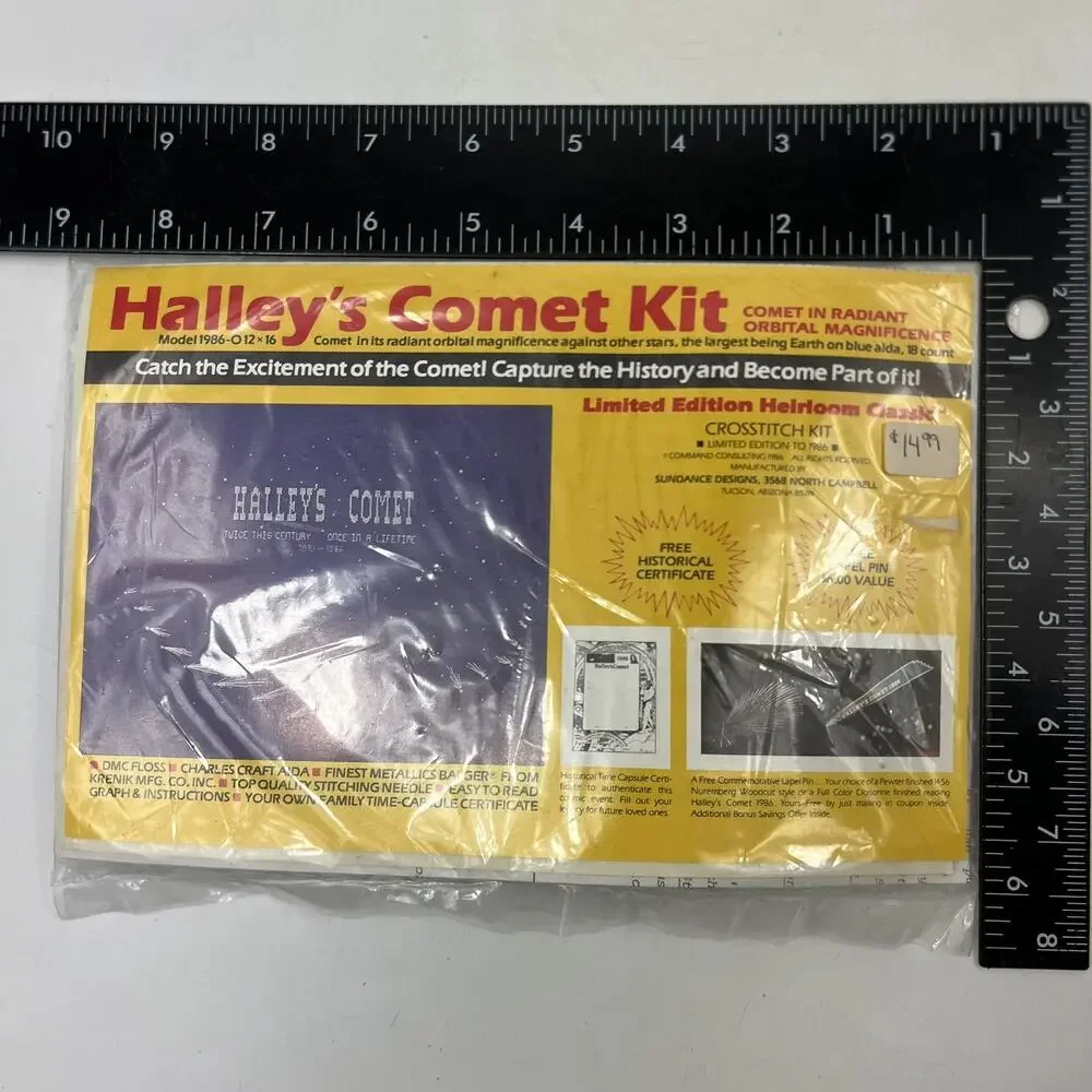 Halley's Comet 1986 Vintage Cross Stitch Kit Limited Edition Heirloom Sealed